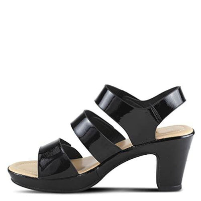 PATRIZIA Spring Step Triodee Sandals for Women - Ladies Casual Platform Sandal with Adjustable Straps- Slip-On Womens Sandals for Formal Event, Outdoor Party - Black EU 37 M/US 6.5-7
