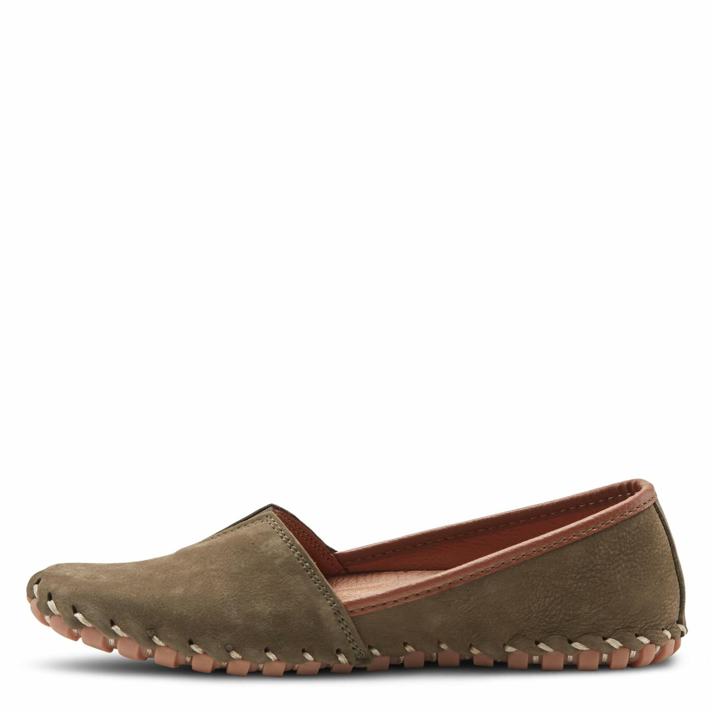 Spring Step Kathaleta Shoes for Women - Ladies Slip-On Shoes with Rubber Outsole - Comfortable Leather Shoes for Womens - Dark Olive EU 40 / US 9