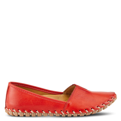 Spring Step Kathaleta Shoes for Women - Ladies Slip-On Shoes with Rubber Outsole - Comfortable Leather Shoes for Womens - Red EU 38 / US 7.5-8