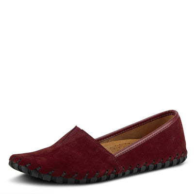 Spring Step Kathaleta Shoes for Women - Ladies Slip-On Shoes with Rubber Outsole - Comfortable Leather Shoes for Womens - Bordeaux EU 43 / US 11.5-12