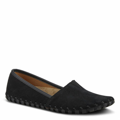 Spring Step Kathaleta-Croco Shoes for Women - Ladies Leather Booties with Rubber Outsole - Comfortable Slip-On Flat Shoes for Womens