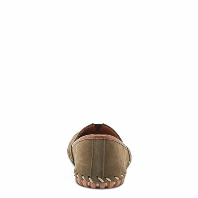 Spring Step Kathaleta Shoes for Women - Ladies Slip-On Shoes with Rubber Outsole - Comfortable Leather Shoes for Womens - Dark Olive EU 40 / US 9