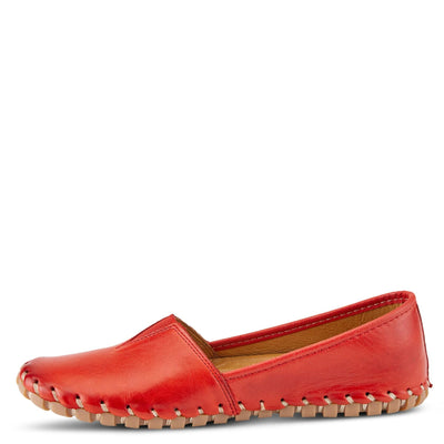Spring Step Kathaleta Shoes for Women - Ladies Slip-On Shoes with Rubber Outsole - Comfortable Leather Shoes for Womens - Red EU 38 / US 7.5-8