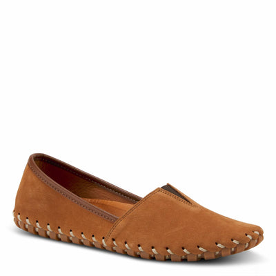Spring Step Kathaleta-Croco Shoes for Women - Ladies Leather Booties with Rubber Outsole - Comfortable Slip-On Flat Shoes for Womens