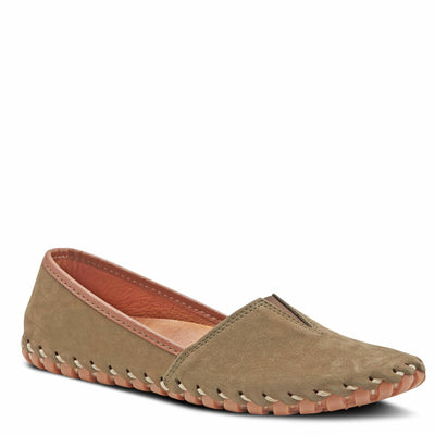 Spring Step Kathaleta Shoes for Women - Ladies Slip-On Shoes with Rubber Outsole - Comfortable Leather Shoes for Womens - Dark Olive EU 40 / US 9