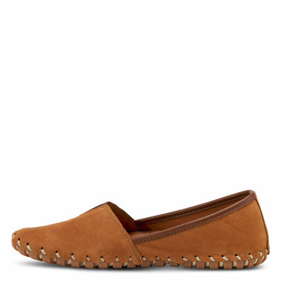 Spring Step Kathaleta-Croco Shoes for Women - Ladies Leather Booties with Rubber Outsole - Comfortable Slip-On Flat Shoes for Womens