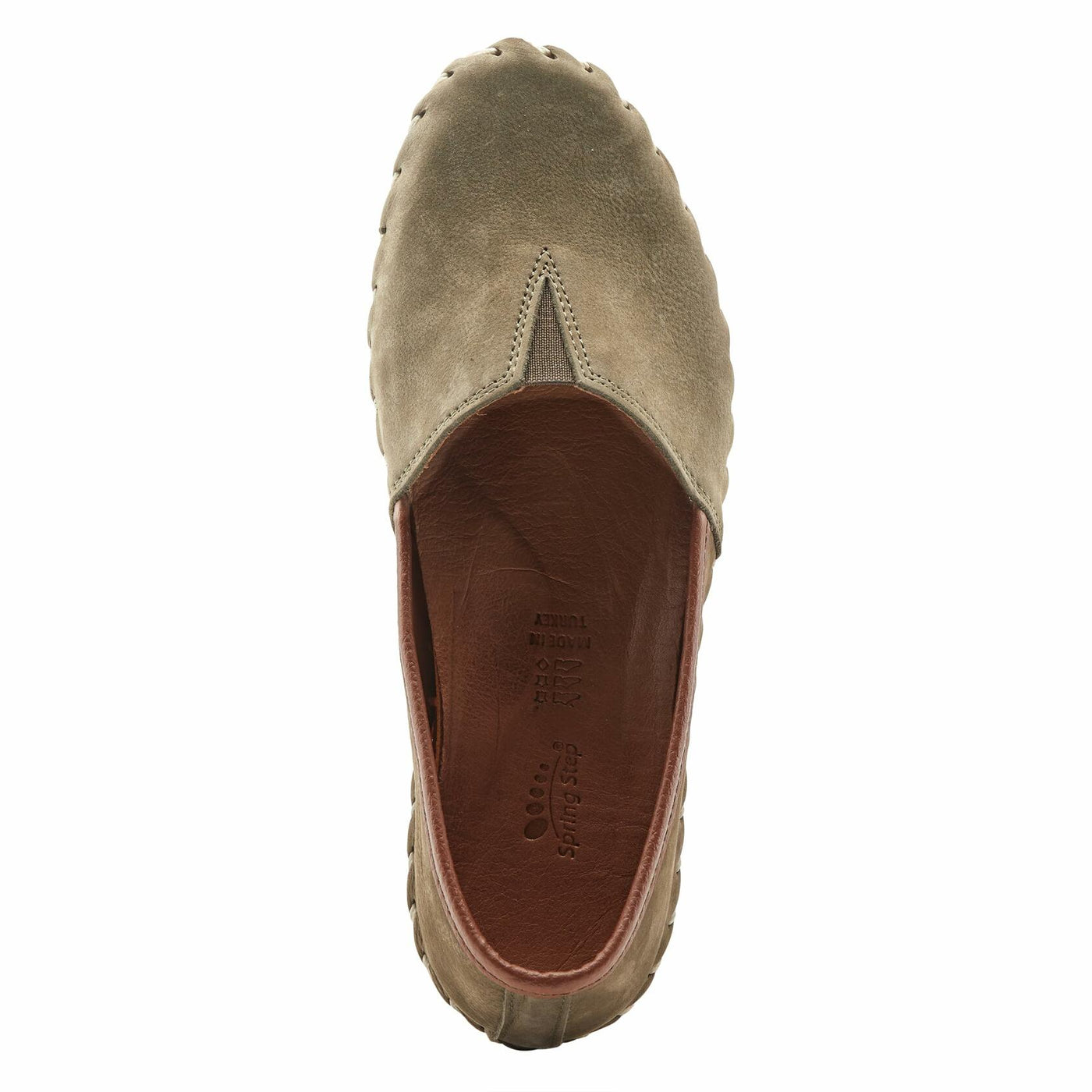 Spring Step Kathaleta Shoes for Women - Ladies Slip-On Shoes with Rubber Outsole - Comfortable Leather Shoes for Womens - Dark Olive EU 40 / US 9