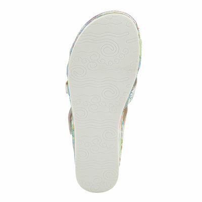 Spring Step L'Artiste Women's CAIMANALA Floral Slide Sandals with Adjustable Closure Sky Blue Multi EU 37 / US 6.5-7