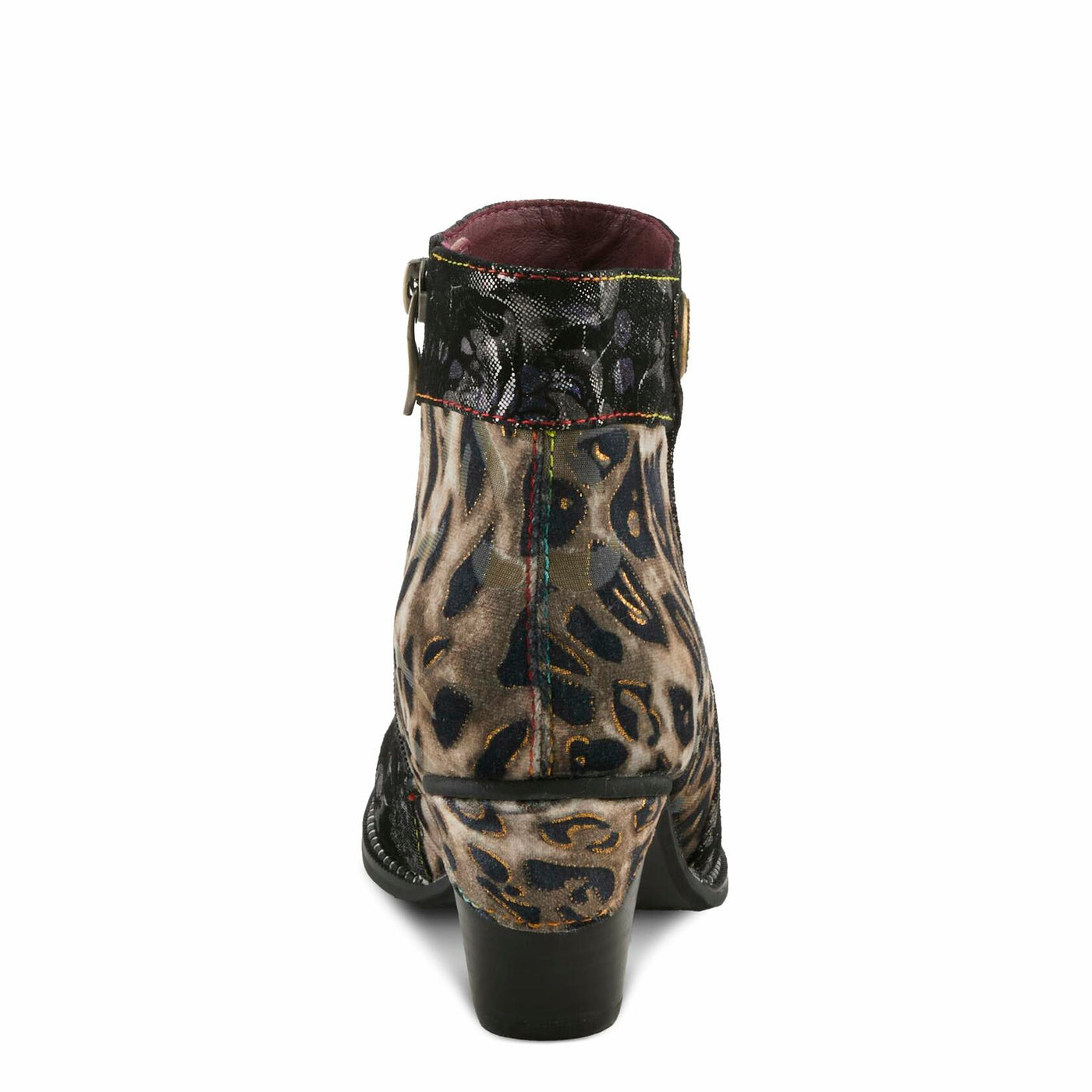 Spring Step L'Artiste Dessalynn Heeled Booties | Suede & Velvet Ankle Boots with Vintage Charm PEWTER MULTI EU 38 / US 7.5-8