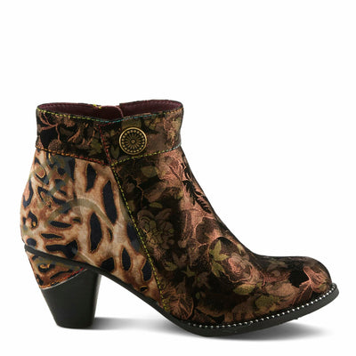 Spring Step L'Artiste Dessalynn Heeled Booties | Suede & Velvet Ankle Boots with Vintage Charm BRONZE MULTI EU 40 / US 9