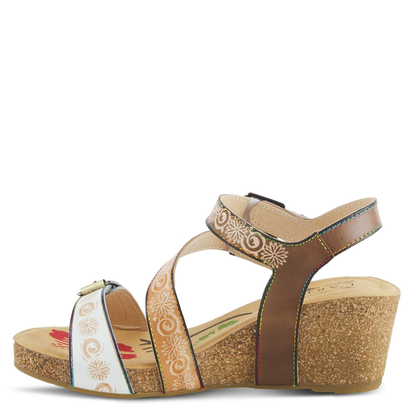 L'Artiste by Spring Step Women's Tanja Sandal, White Multi, 7.5-8