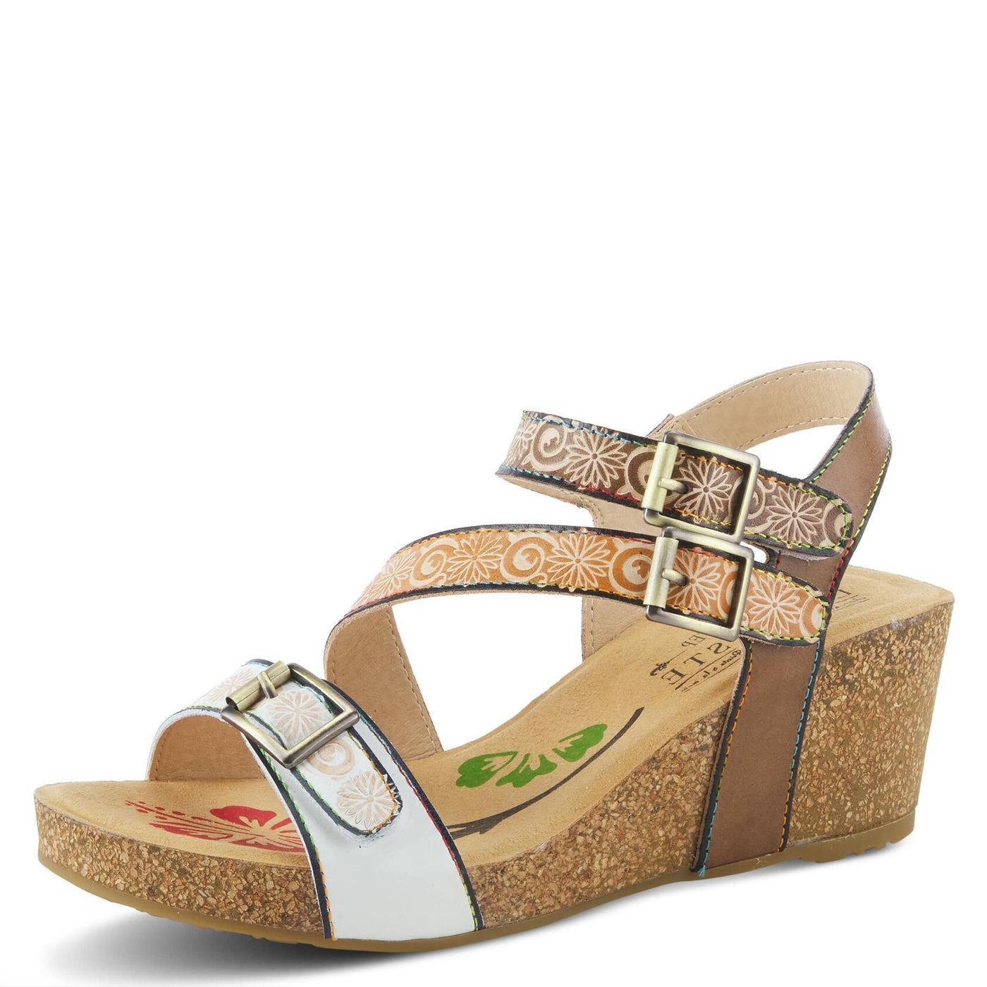 L'Artiste by Spring Step Women's Tanja Sandal, White Multi, 7.5-8