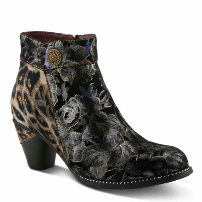 Spring Step L'Artiste Dessalynn Heeled Booties | Suede & Velvet Ankle Boots with Vintage Charm PEWTER MULTI EU 40 / US 9