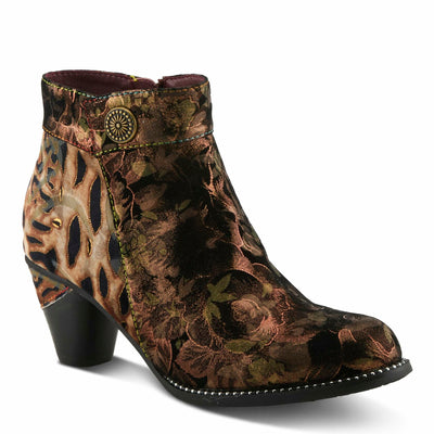 Spring Step L'Artiste Dessalynn Heeled Booties | Suede & Velvet Ankle Boots with Vintage Charm BRONZE MULTI EU 38 / US 7.5-8