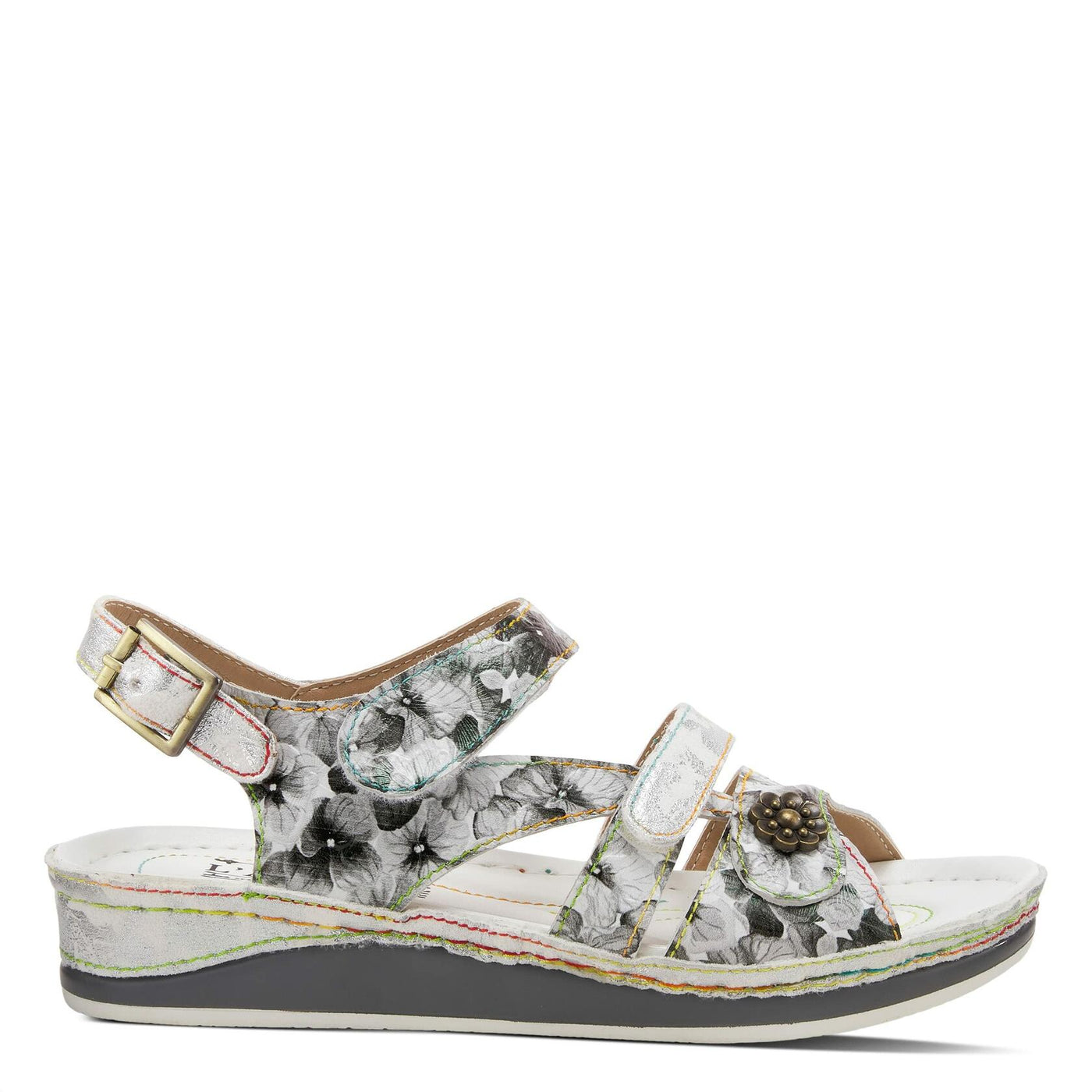 Spring Step L'Artiste Women's Sumacah Ankle Strap Sandal Silver Multi EU 39 / US 8.5