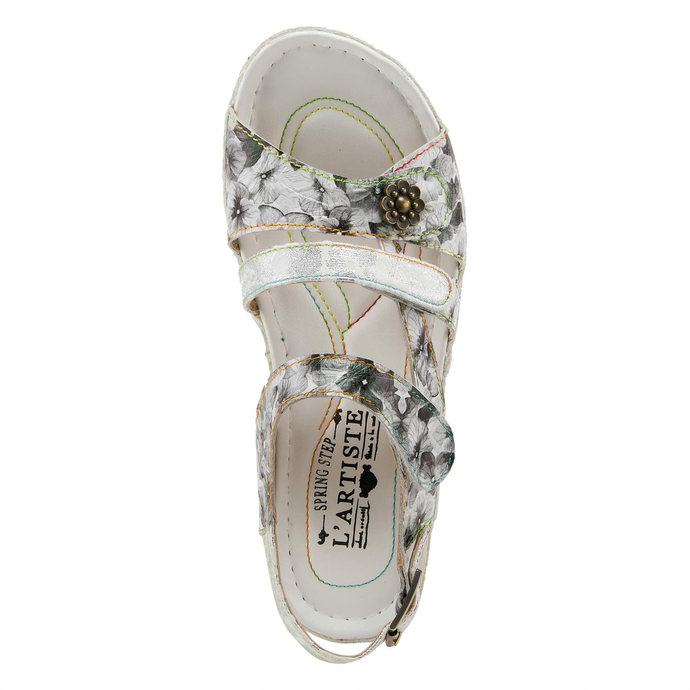 Spring Step L'Artiste Women's Sumacah Ankle Strap Sandal Silver Multi EU 38 / US 7.5-8