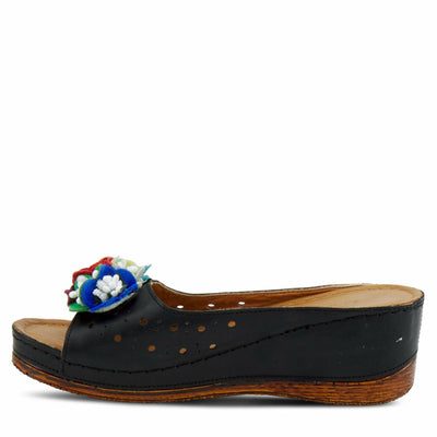 Spring Step Women's Flowerchild Slide Sandal Black EU 36 / US 5.5-6