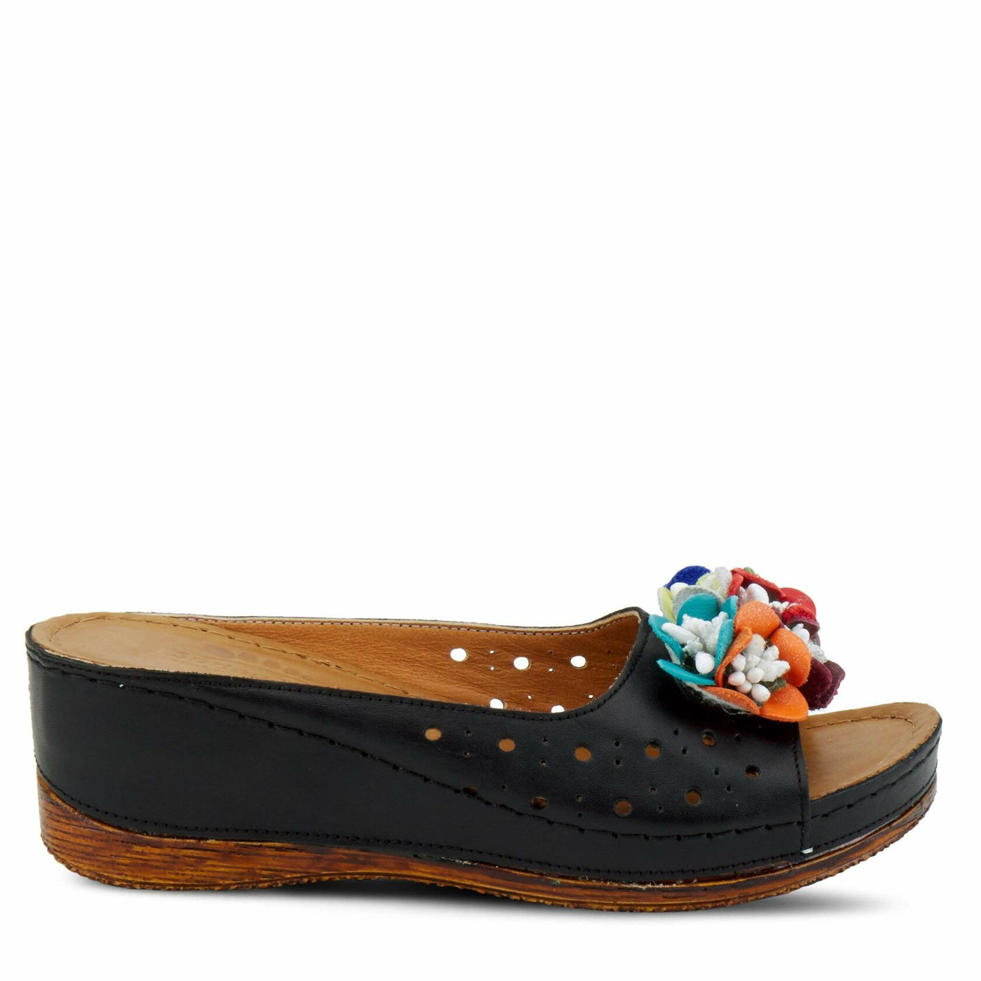 Spring Step Women's Flowerchild Slide Sandal Black EU 36 / US 5.5-6