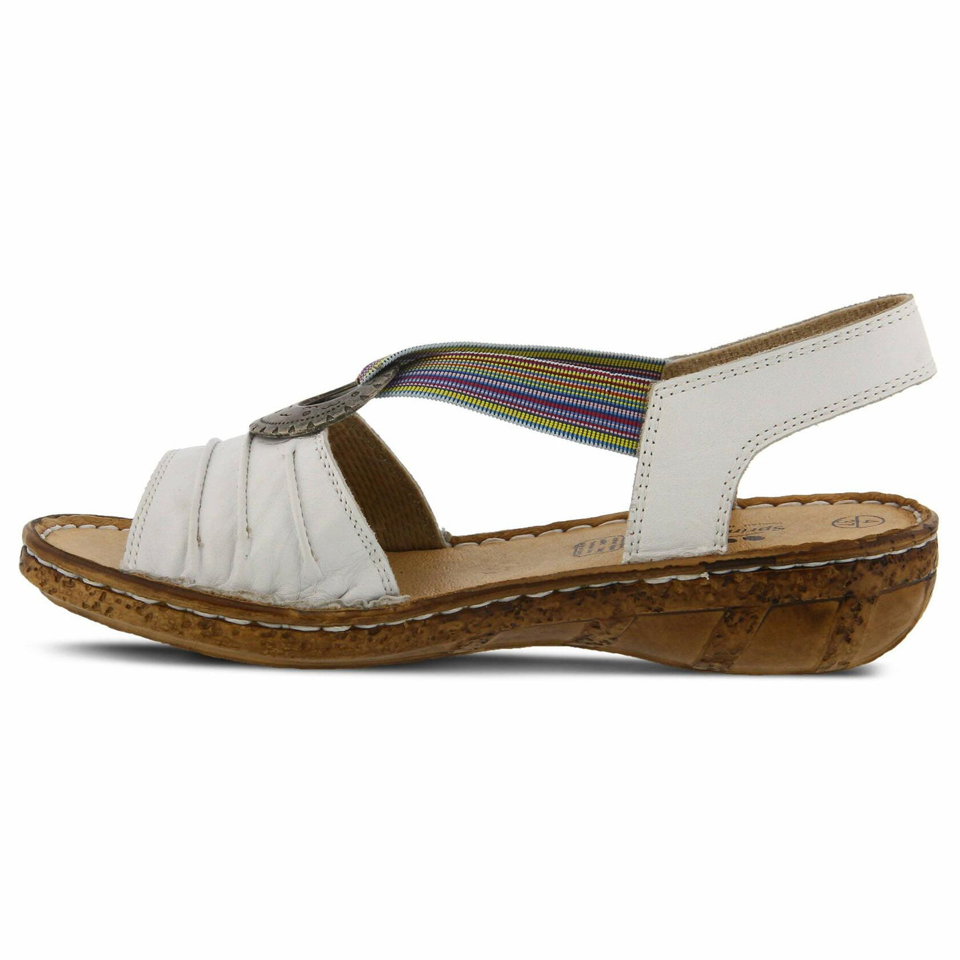 Spring Step womens Karmel Flat Sandal, White, 6.5-7 US