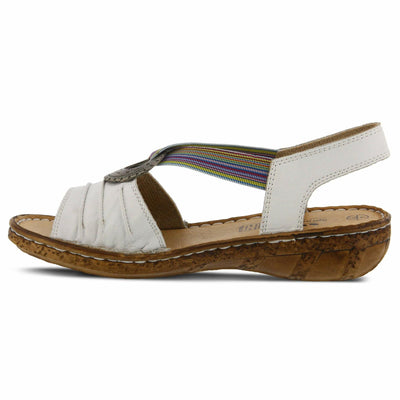 Spring Step womens Karmel Flat Sandal, White, 6.5-7 US