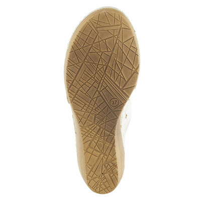 Flexus Women's Dreiser Slide Wedge Sandal Beige EU 39 / US 8.5