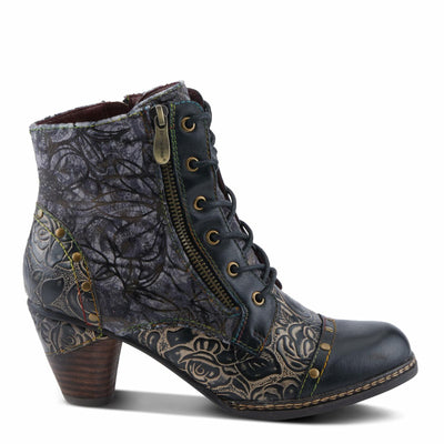 Spring Step L'Artiste Avyanna Women's Floral Velvet Bootie - Romantic Vibe, Glamorous Ankle Boots for Date Nights Black Multi EU 43 / US 11.5-12