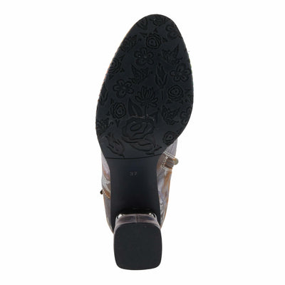 Spring Step L'Artiste Carre Women's Chic Bootie - Multi-Colored Metallics & Floral Designs, Stylish Heeled Ankle Boots Brown Multi EU 41 / US 9.5-10