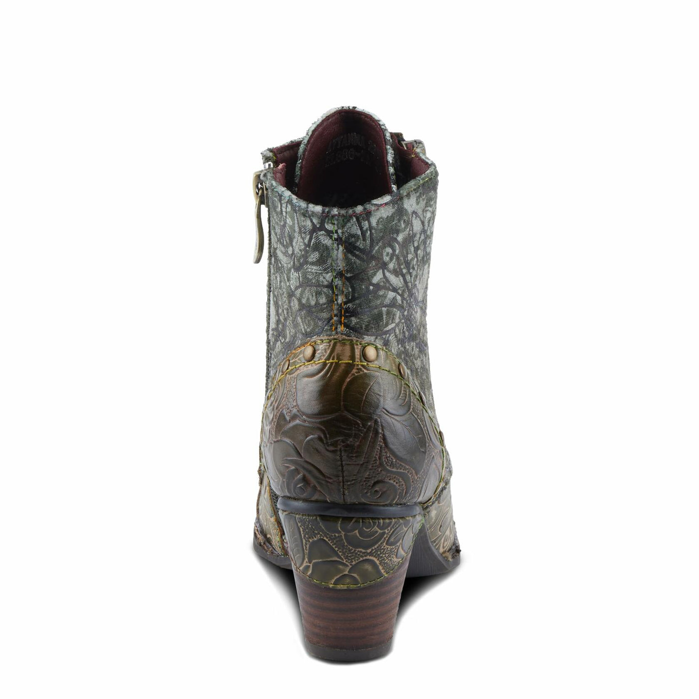Spring Step L'Artiste Avyanna Women's Floral Velvet Bootie - Romantic Vibe, Glamorous Ankle Boots for Date Nights Olive Multi EU 40 / US 9