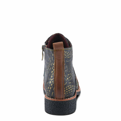 Spring Step L'Artiste Muggianahi Women's Oxford Bootie - Metallic Print, Textured Pin Dots, Fashion-Forward & Comfortable Brown Multi EU 41 / US 9.5-10