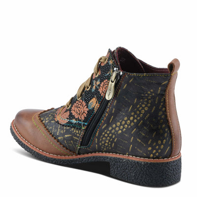 Spring Step L'Artiste Muggianahi Women's Oxford Bootie - Metallic Print, Textured Pin Dots, Fashion-Forward & Comfortable Brown Multi EU 41 / US 9.5-10