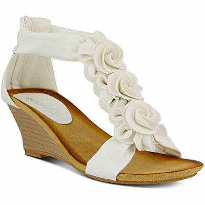 PATRIZIA Women’s Harlequin Sandals, White, 38 M EU (7.5 - 8)