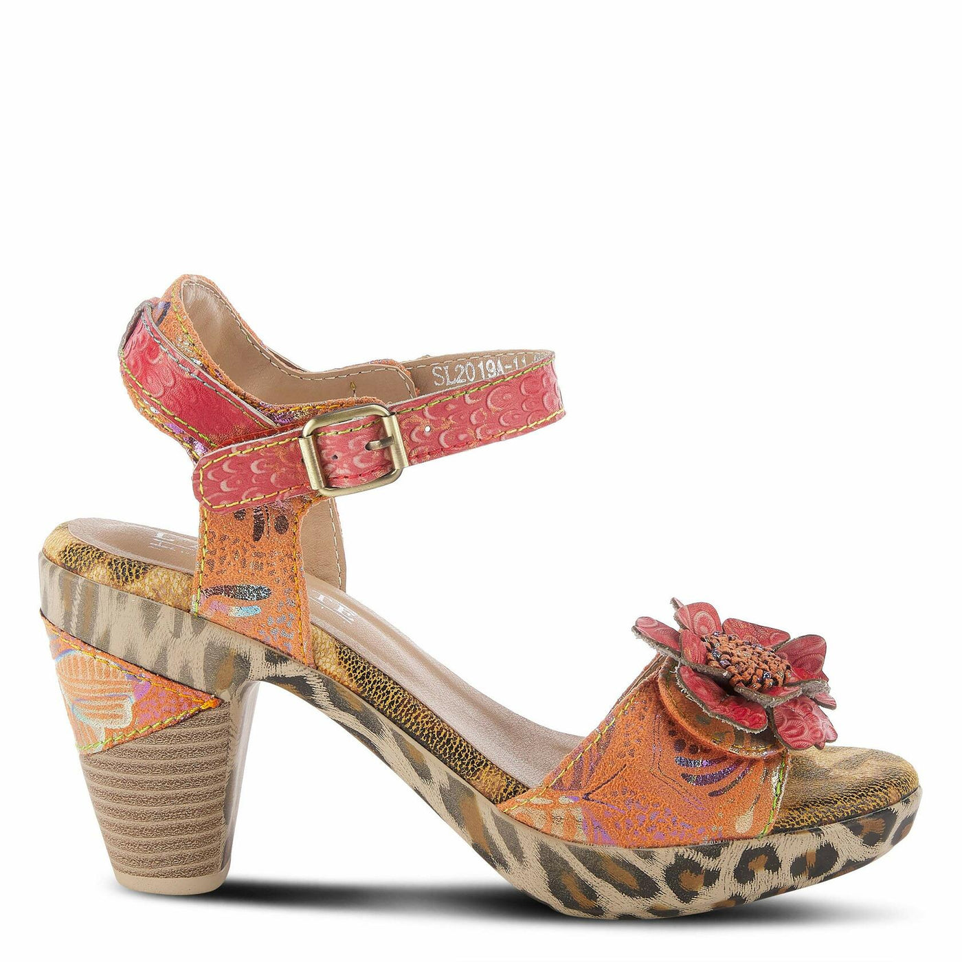 Spring Step L'Artiste Women's Wildcat Quarter Strap Sandal Peach Multi EU 37 / US 6.5-7