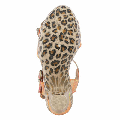 Spring Step L'Artiste Women's Wildcat Quarter Strap Sandal Peach Multi EU 37 / US 6.5-7