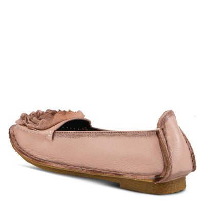 Spring Step L'Artiste Dezi Leather Shoes for Women | Comfortable Slip-On Shoes with Soft Leather Flower | Ladies Casual Flats for Work | Pink EU 35 / US 5