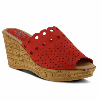 Spring Step Women's NAVA Wedge Sandal, red, 38 M EU (US 7.5-8 US)