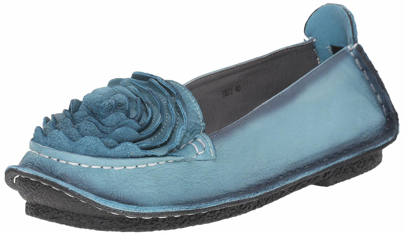 L’Artiste by Spring Step Women's Dezi Flat, Blue, 39 EU/8.5 M US