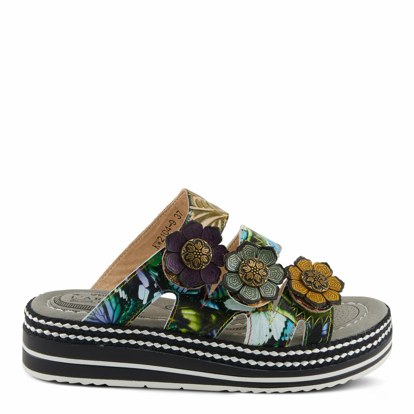 L'Artiste by Spring Step Women's Naomi-Monarch Sandal, Olive Multi, 8.5
