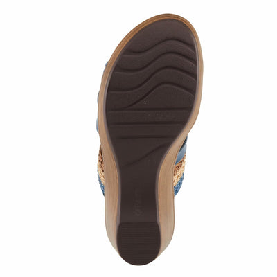 PATRIZIA Women's MAHINA Cross-Strapped Wedge Sandals Blue Multi EU 40 / US 9