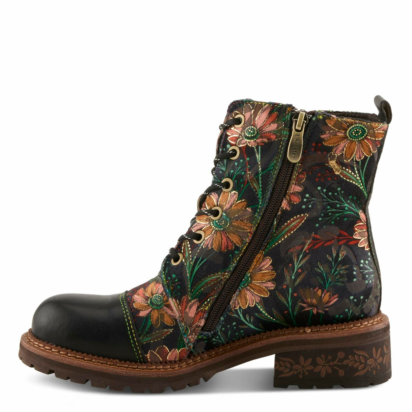 Spring Step L'Artiste Cordea Booties | Embroidered Leather Ankle Boots with Studded Details