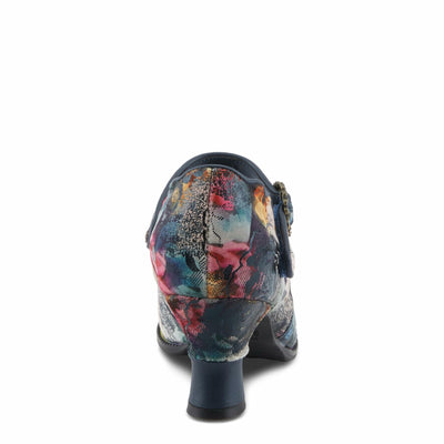 Spring Step L'Artiste Adodora-Prit Mary Jane Pumps | Baroque-Inspired Velvet & Leather Heels NAVY MULTI EU 41 / US 9.5-10