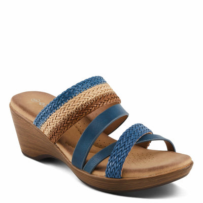 PATRIZIA Women's MAHINA Cross-Strapped Wedge Sandals Blue Multi EU 40 / US 9