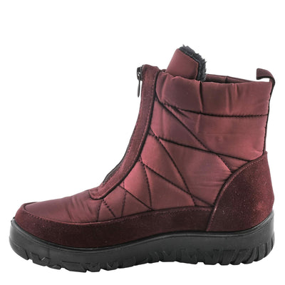 Flexus Spring Step Lakeeffect Boots for Women - Waterproof Ladies Boots with Front Zipper Closure - Women's Snow Boots for Winter - Burgundy Boots EU 36 / US 5.5-6