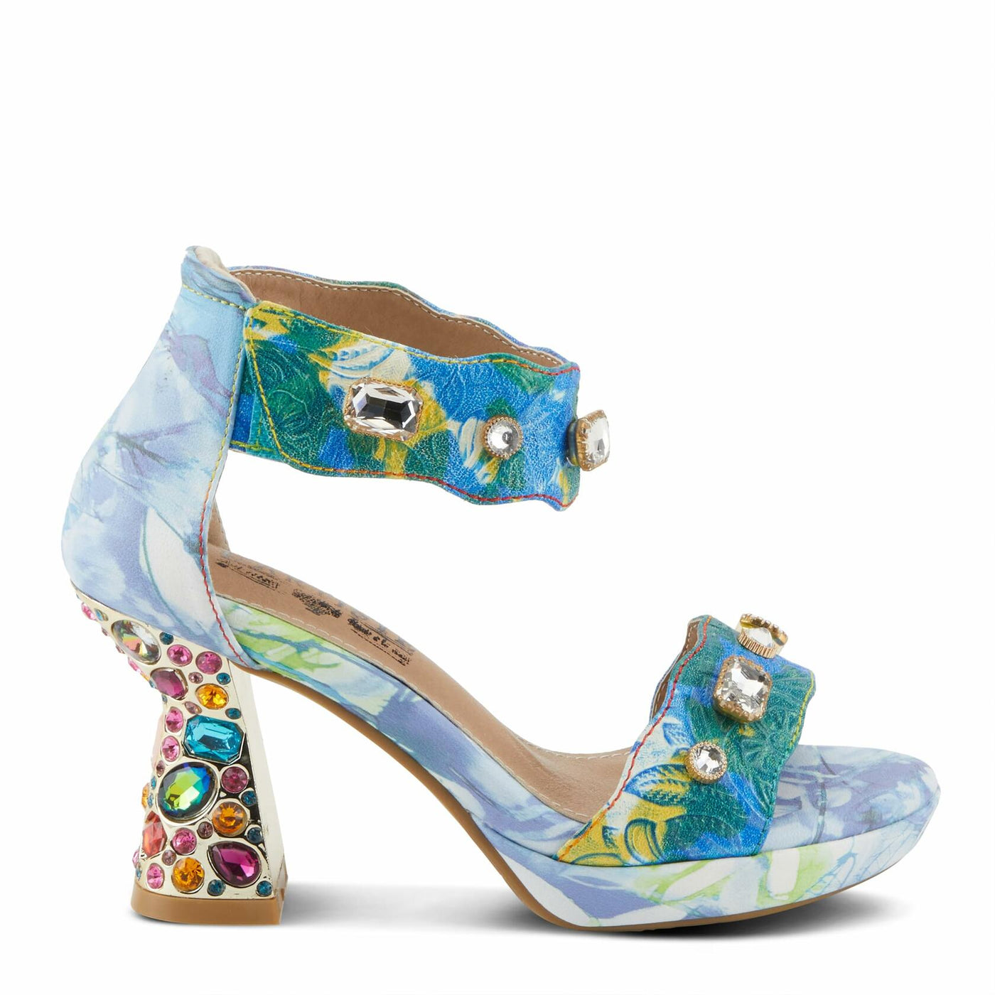 L'Artiste by Spring Step Women's Jewell Sandals, Blue Multi, 9