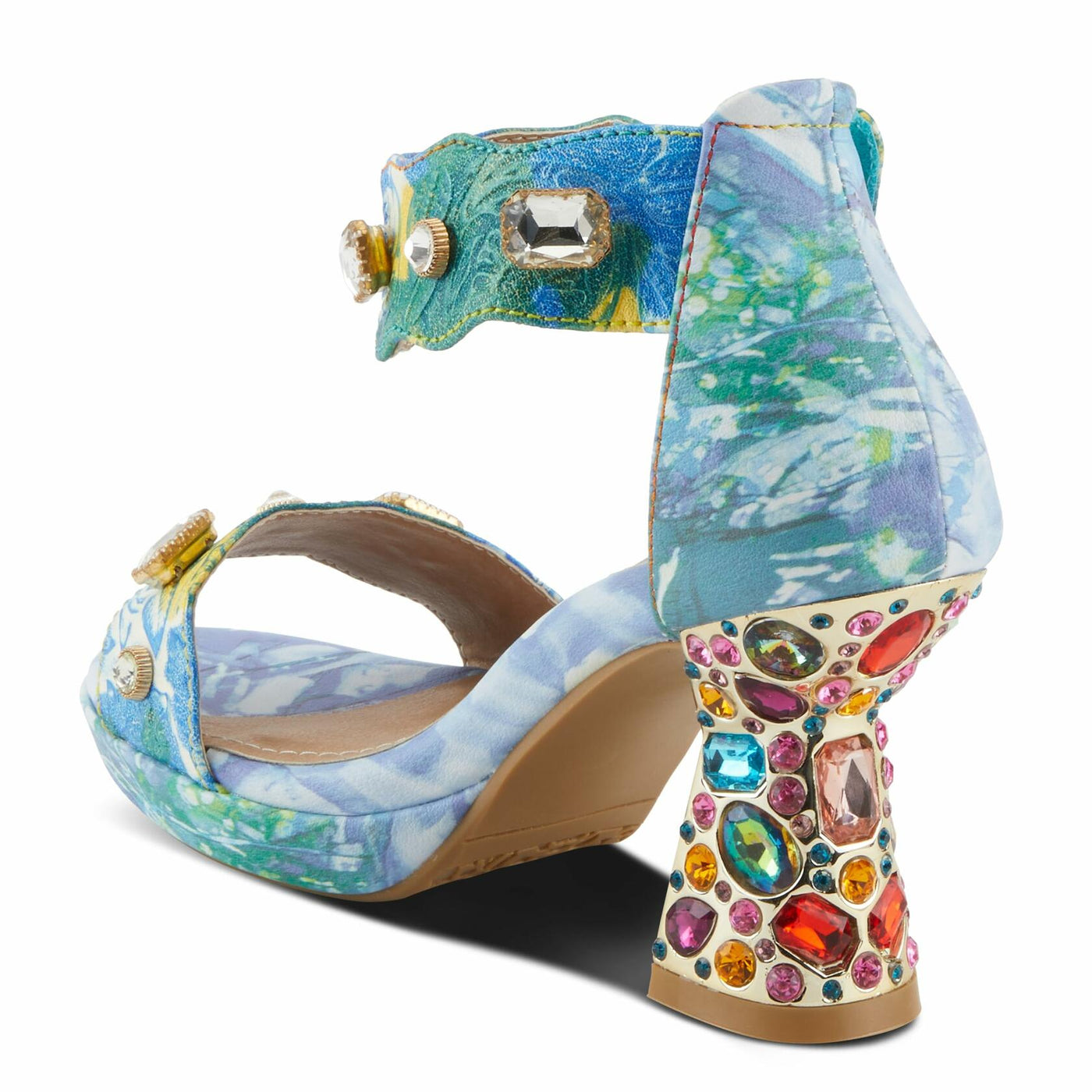L'Artiste by Spring Step Women's Jewell Sandals, Blue Multi, 9