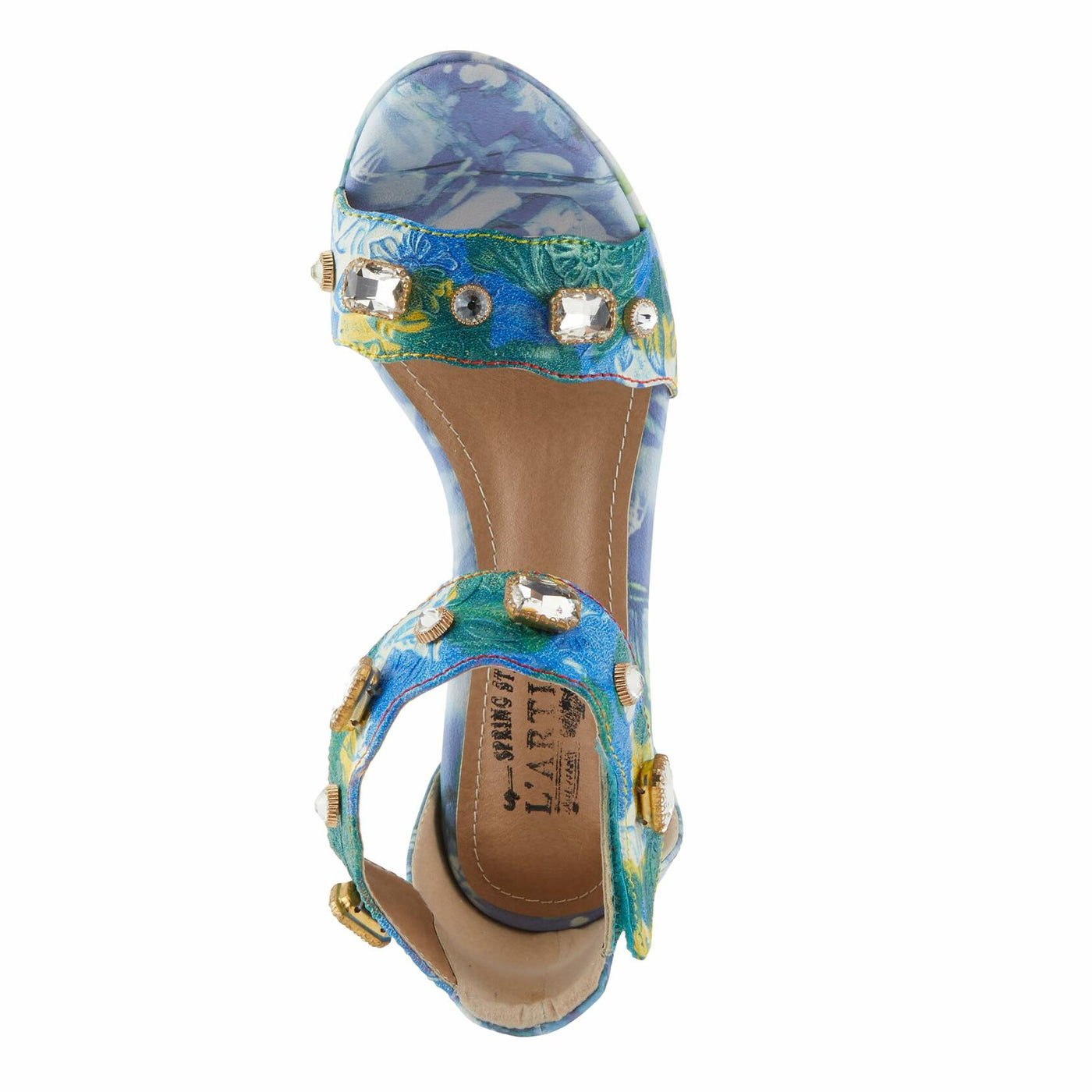 L'Artiste by Spring Step Women's Jewell Sandals, Blue Multi, 9