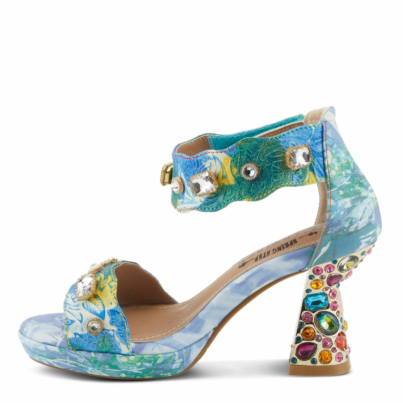 L'Artiste by Spring Step Women's Jewell Sandals, Blue Multi, 9