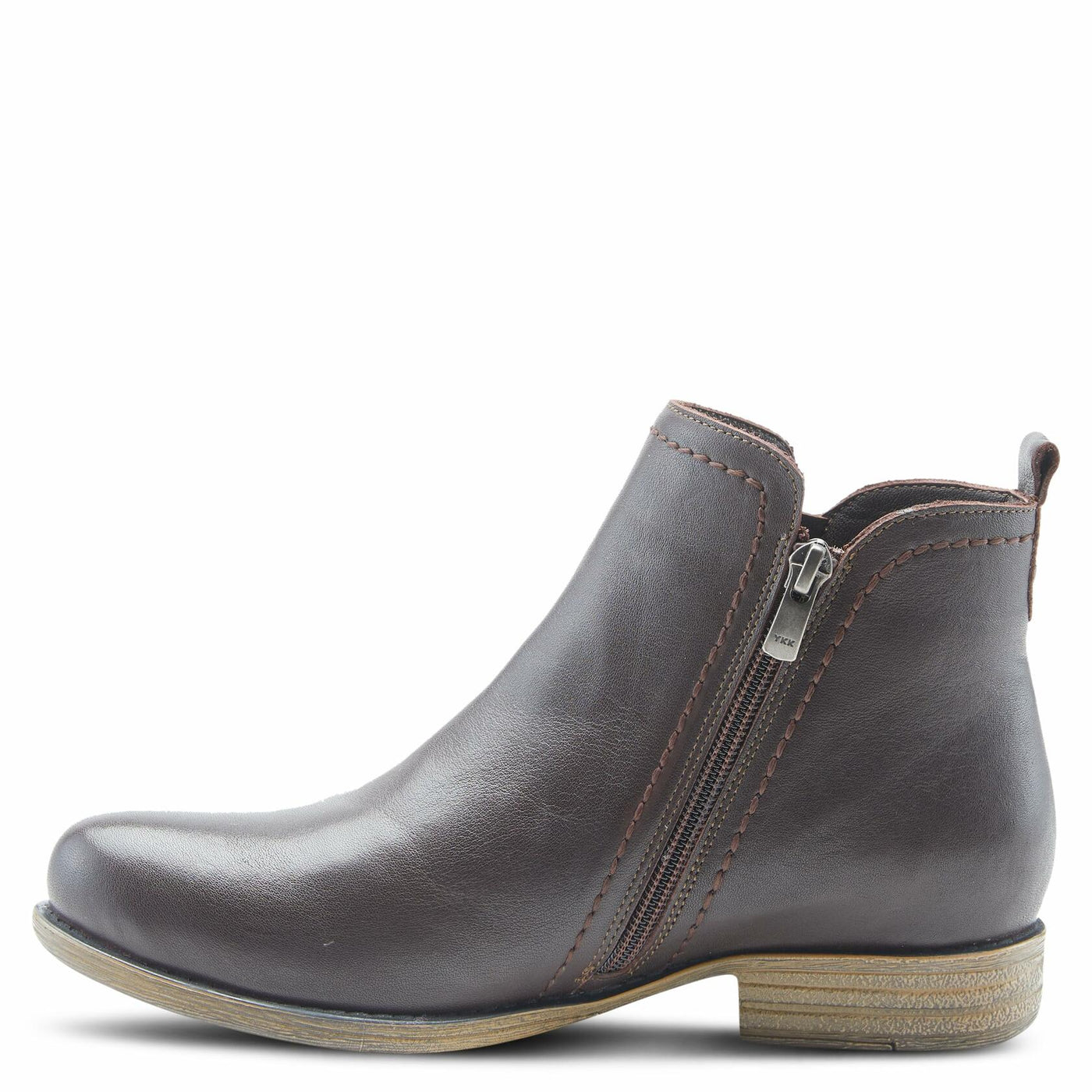 Spring Step Women's Oziel Classic Leather Bootie with Zipper Dark Brown EU 37/6.5-7