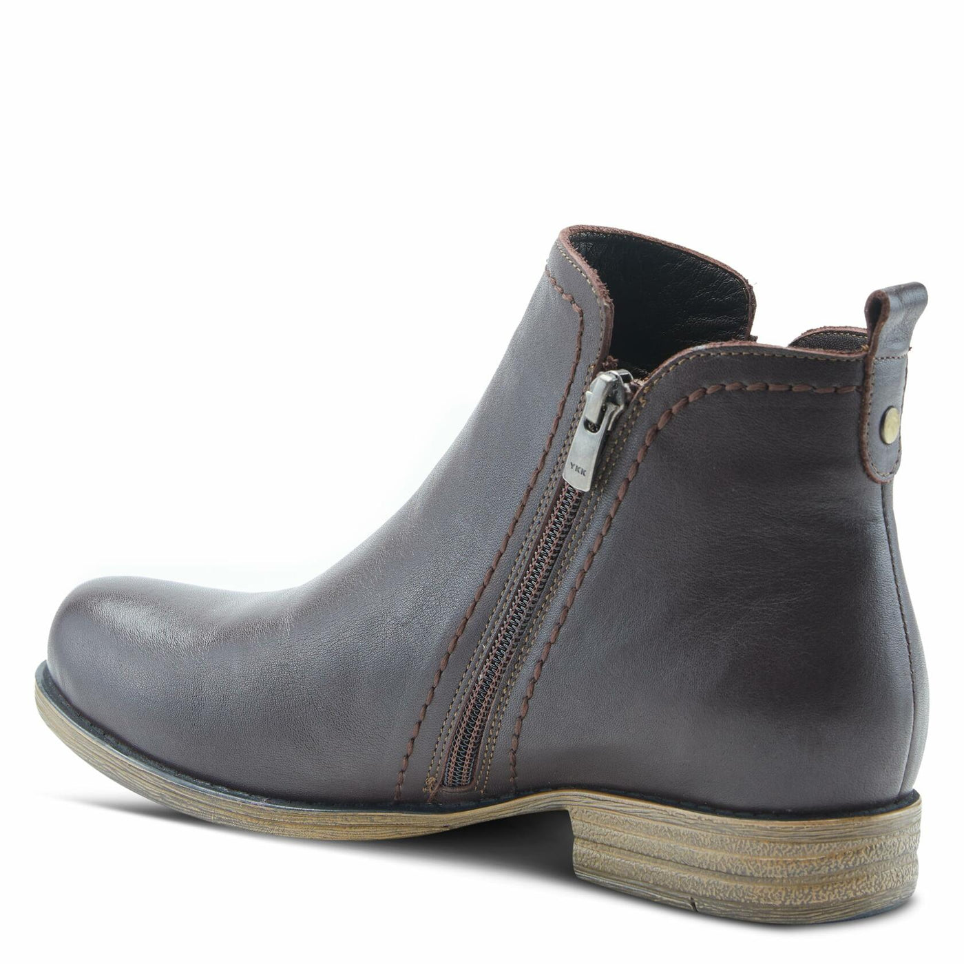 Spring Step Women's Oziel Classic Leather Bootie with Zipper Dark Brown EU 37/6.5-7