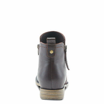 Spring Step Women's Oziel Classic Leather Bootie with Zipper Dark Brown EU 37/6.5-7