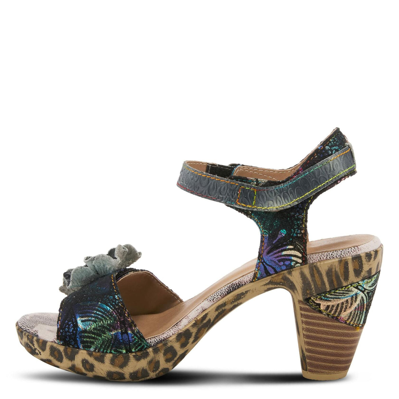 Spring Step L'Artiste Women's Wildcat Quarter Strap Sandal Black Multi EU 40 / US 9